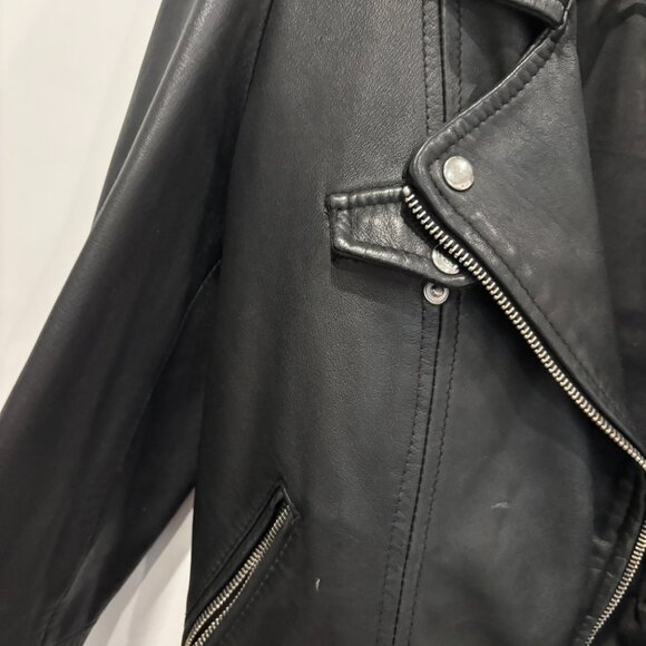 Zara TRF Motorcycle jacket genuine leather size M - Picture 4 of 7
